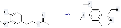 Acetamide, N-(3,4-dimethoxyphenethyl)- (8CI) can be used to produce 6,7-dimethoxy-1-methyl-3,4-dihydro-isoquinoline by heating